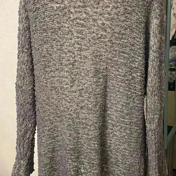 SHEIN open front waterfall cardigan long sleeves in gray women’s size Large EUC - Picture 4 of 7